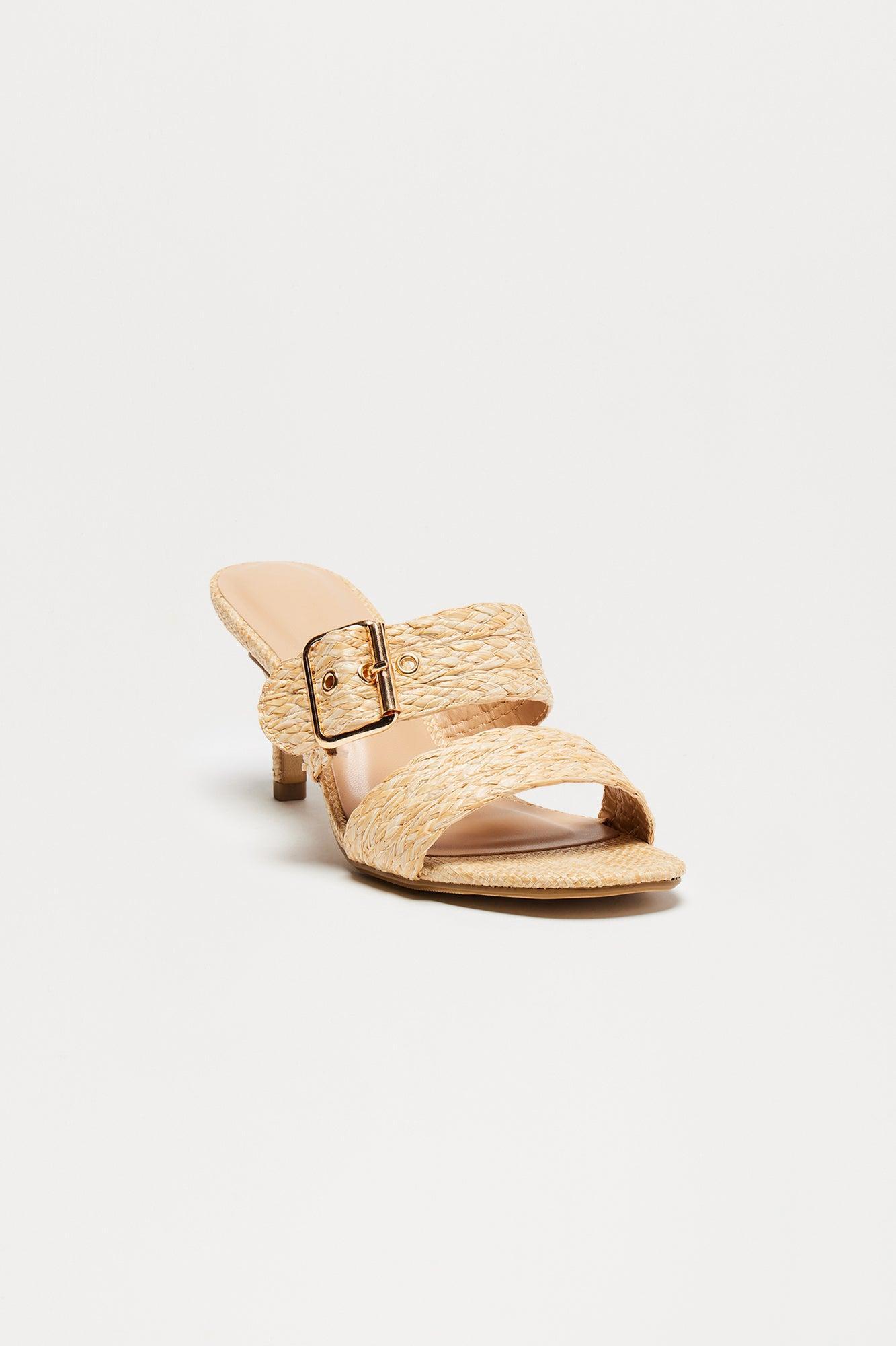 Sarika Buckle Mules - Beige Product Image