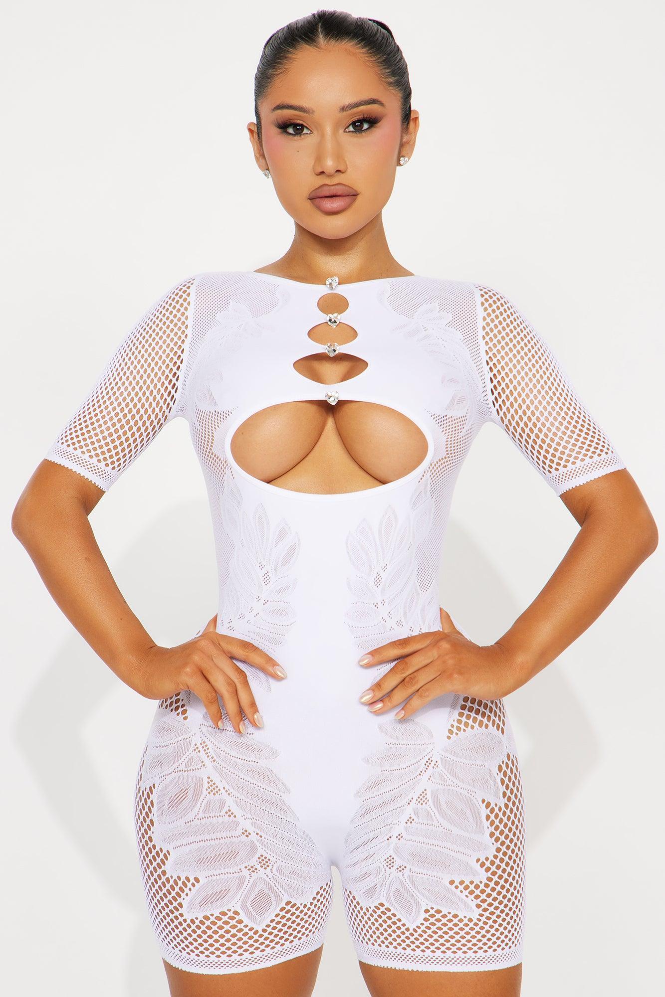 Fall Off Seamless Jumpsuit - White Product Image