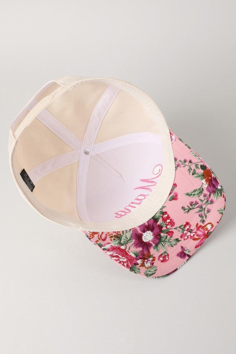 Mama Embroidery Floral Two-Tone Trucker Hat Product Image