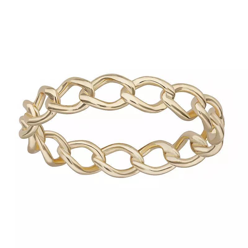 PRIMROSE 18k Gold Over Silver Link Band Ring, Women's, Size: 9, Gold Over Sterling Product Image
