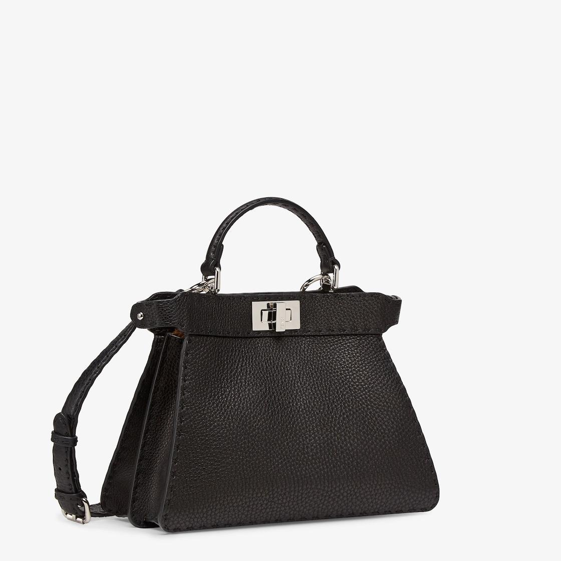 Peekaboo ISeeU SmallBlack Selleria bag with 1254 hand-sewn topstitches Product Image
