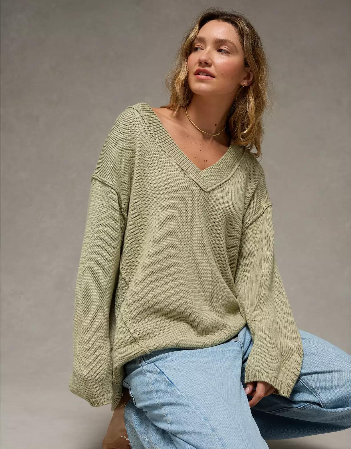 AE Big Hug V-Neck Sweater Product Image