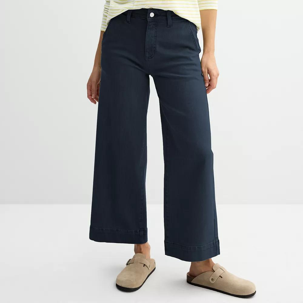 Women's Sonoma Goods For Life® Cropped Wide Leg Pants, Size: 10, Brown Product Image
