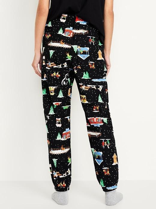 High-Waisted Flannel Pajama Joggers for Women Product Image