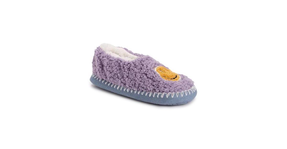 MUK LUKS Sherpa Smiley Women's Ballet Flat Slippers, Size: Large-XL, Orange Product Image