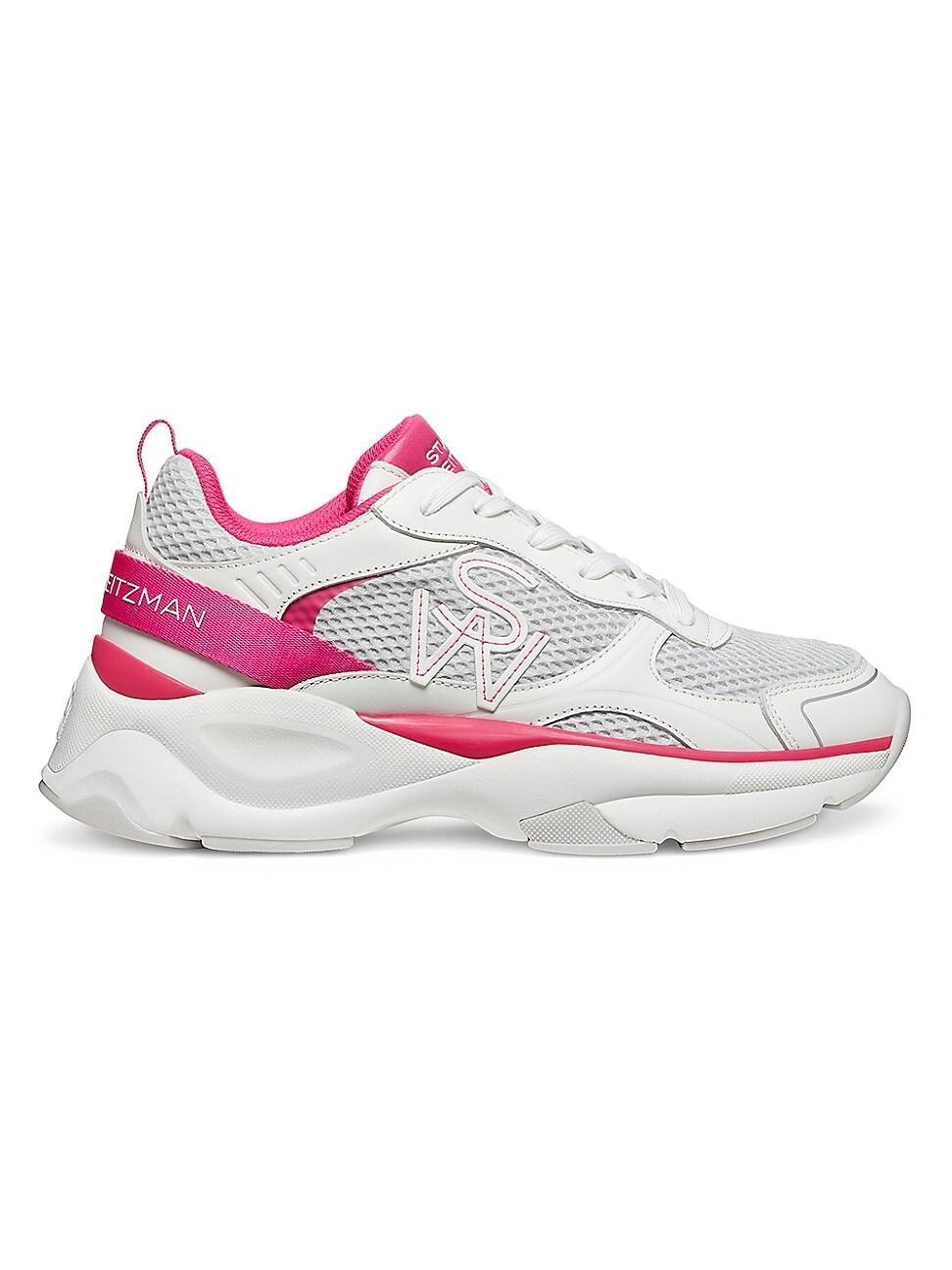 Womens Mesh & Leather Trainer Sneakers Product Image