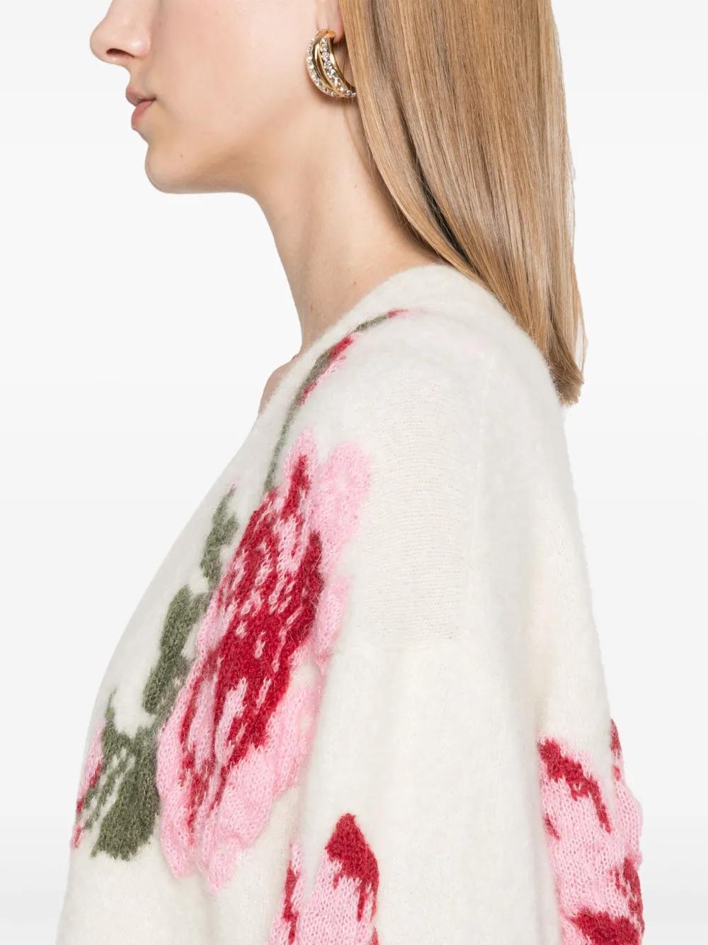 roses-jacquard cardigan Product Image