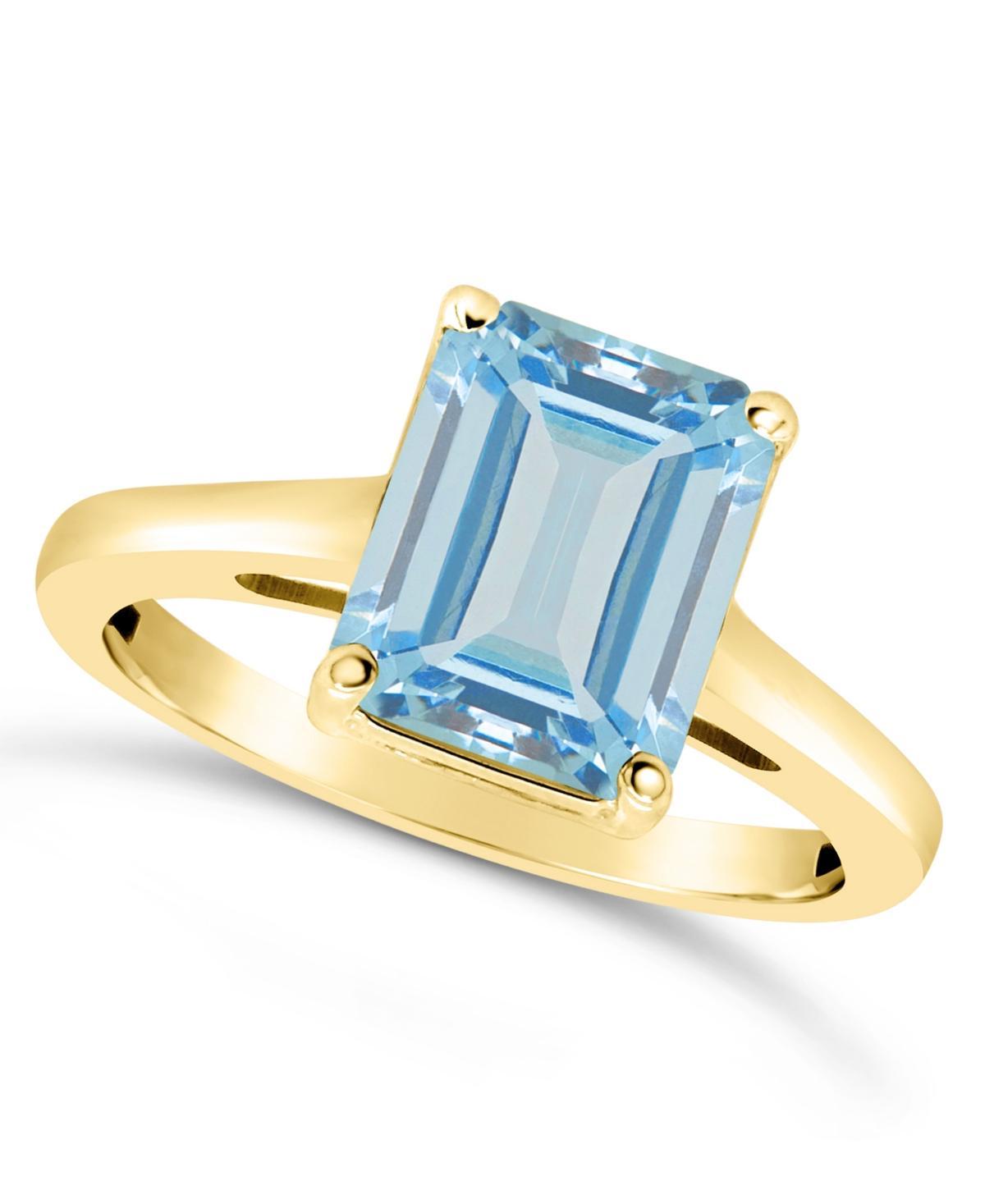 Alyson Layne 14k Gold Emerald Cut Sky Blue Topaz Solitaire Ring, Women's, Size: 7 Product Image