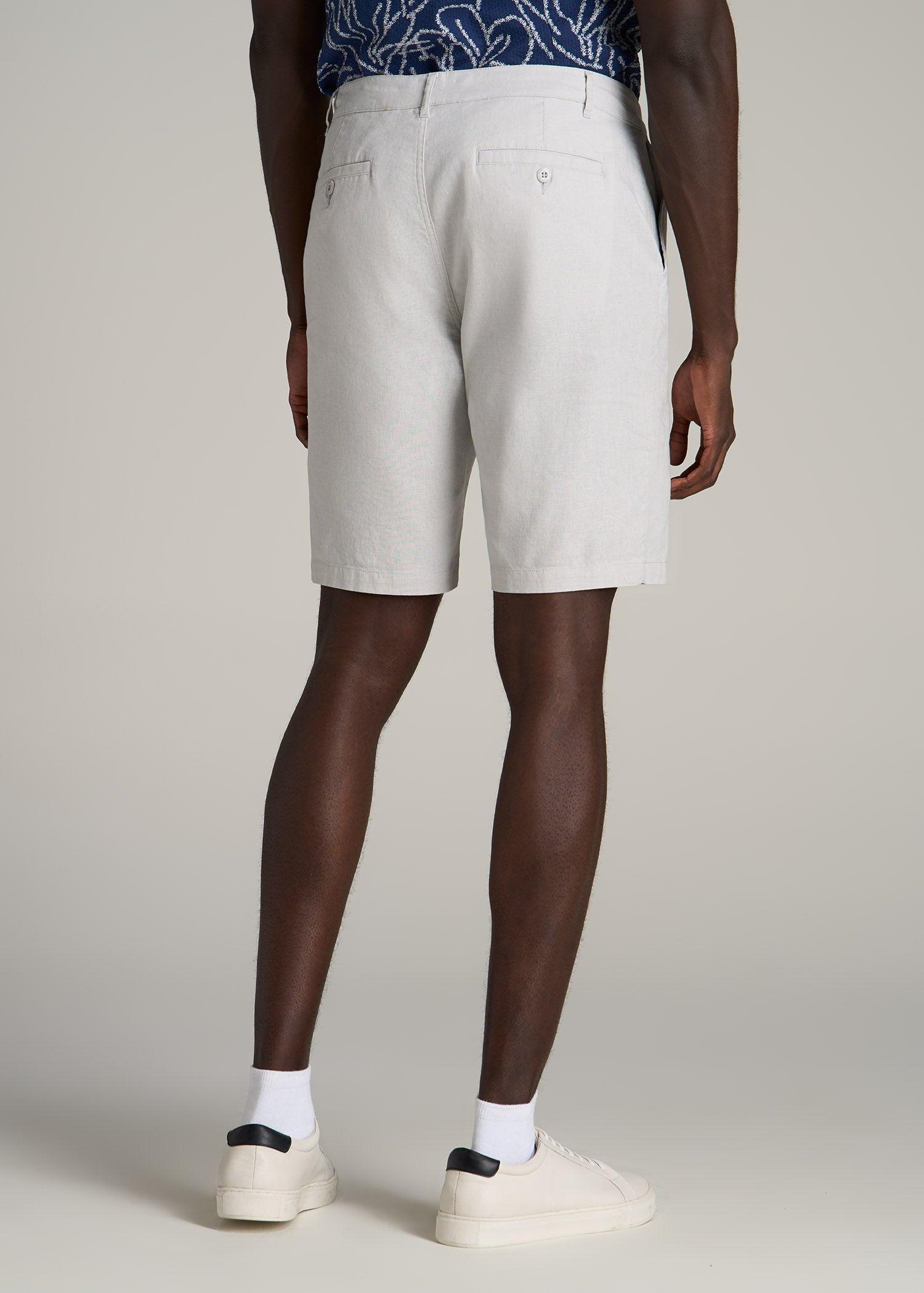 Linen Shorts For Tall Men in Burnt Orange Product Image