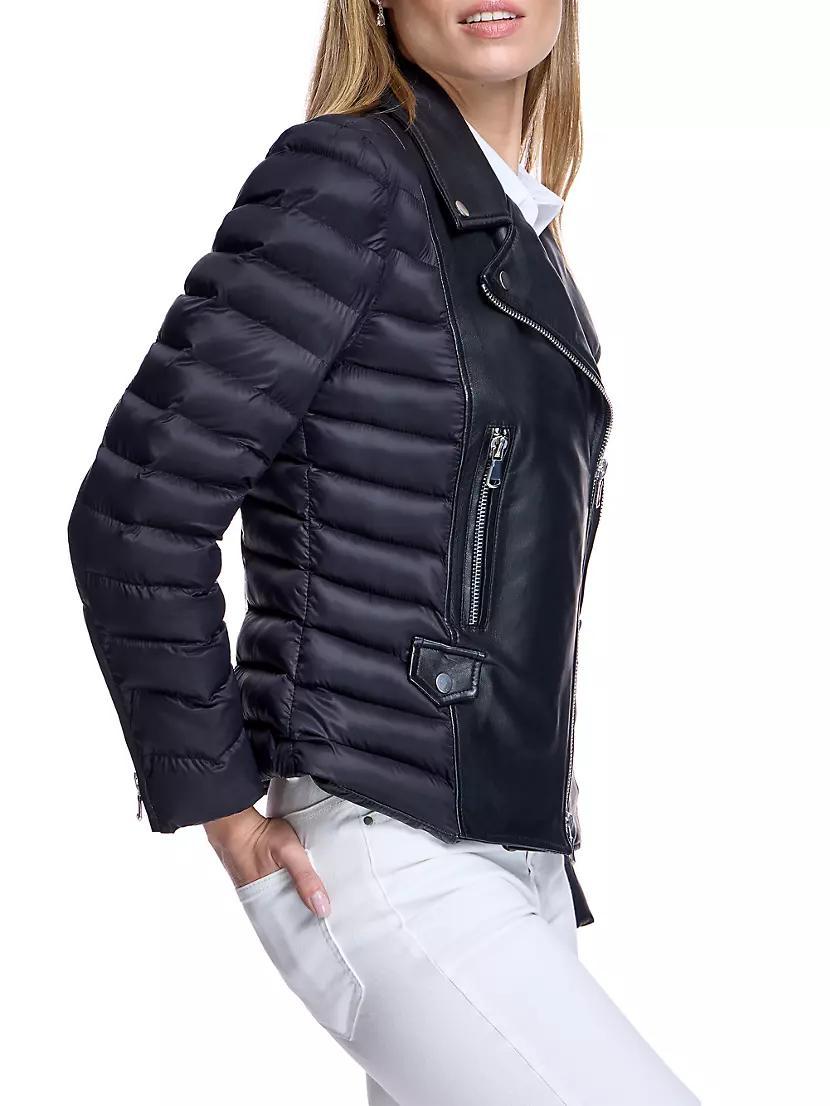 Leather Puffer Jacket Product Image