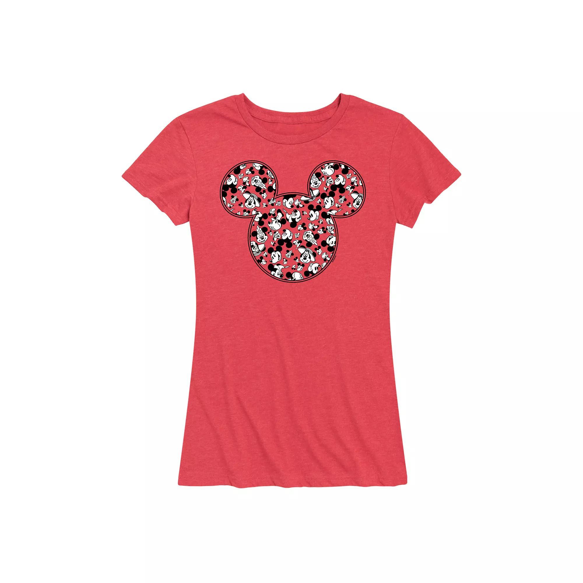 Disneys Mickey Mouse Womens Meta Graphic Tee Grey Dark Red Product Image