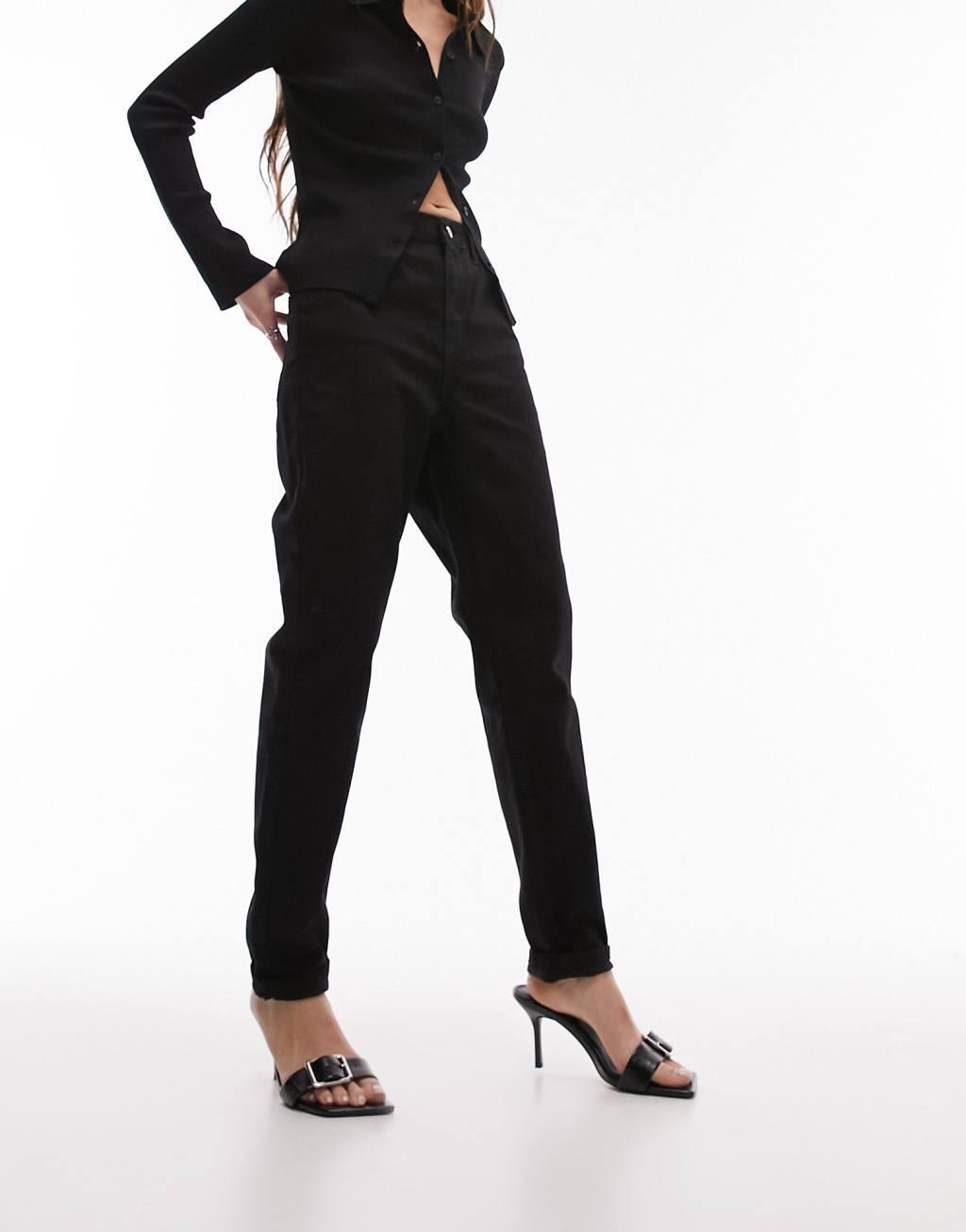 Topshop Original mom jeans in black Product Image