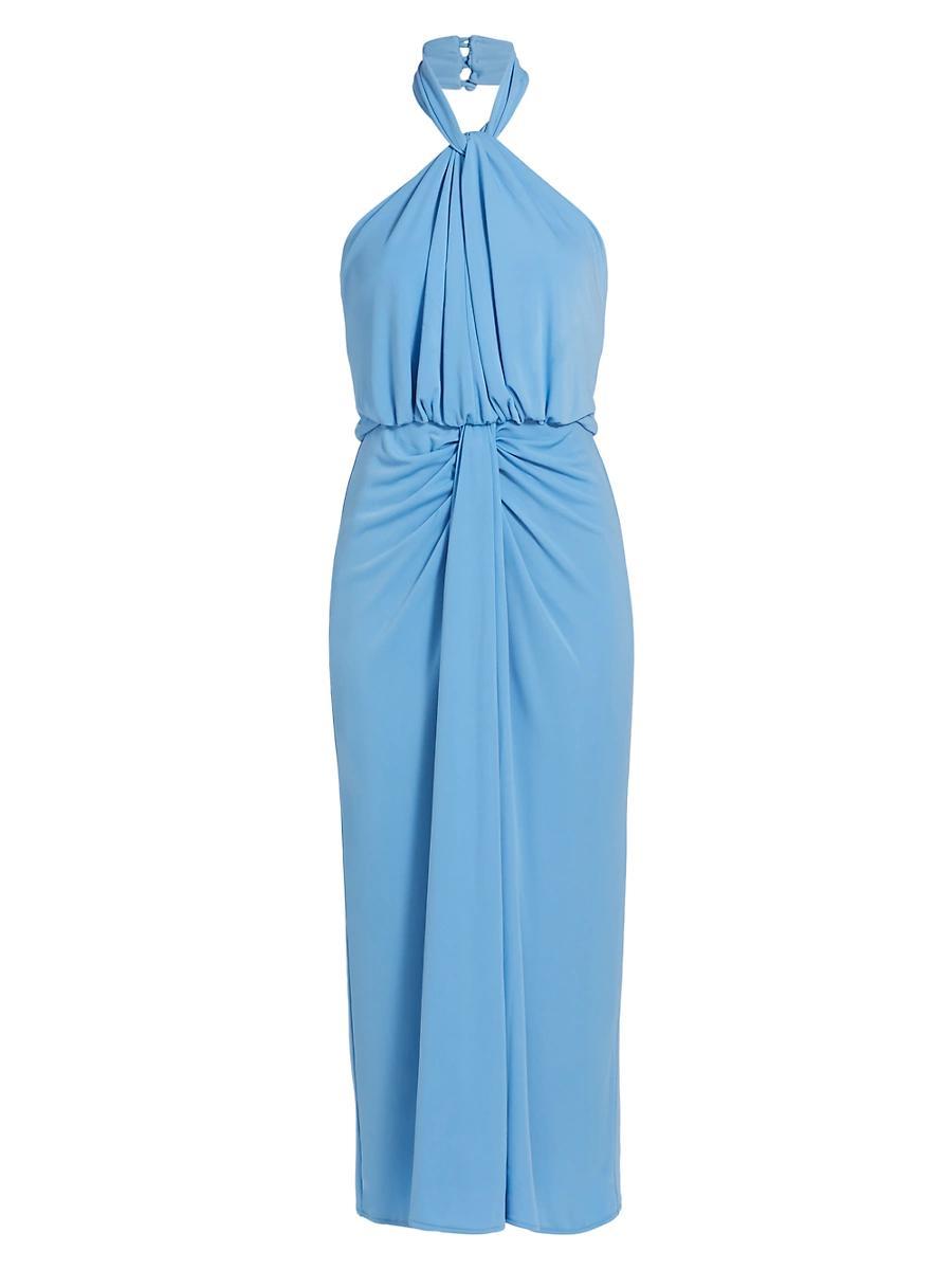 Womens Kaily Draped Halter Maxi Dress Product Image
