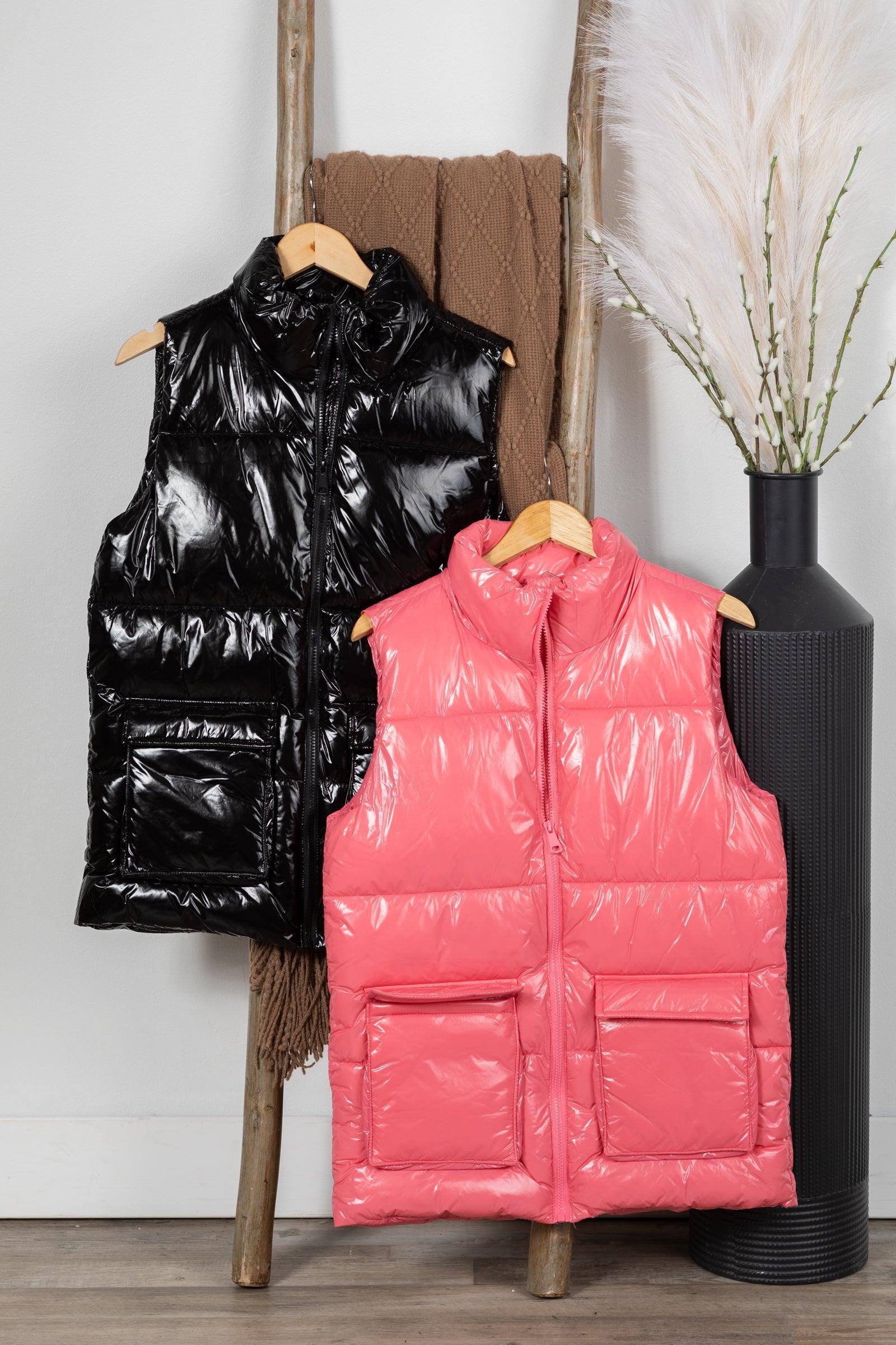Glossy Faux Leather Vest Product Image