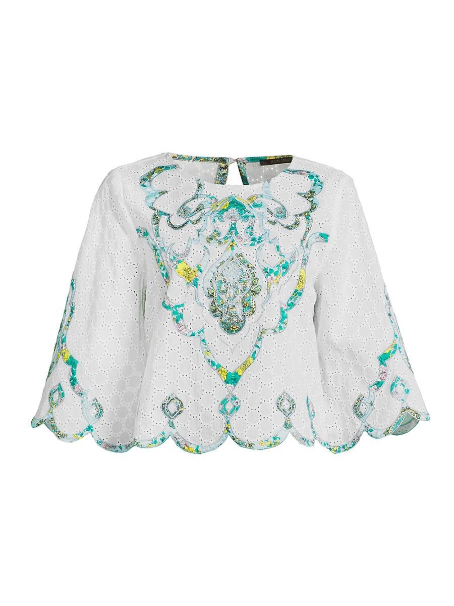 Womens Ramona Eyelet Cotton Blouse Product Image
