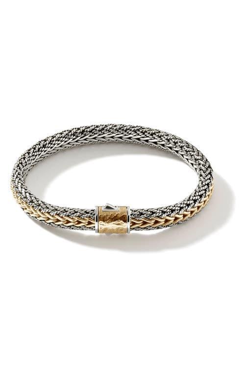 Womens Classic Chain Sterling Silver & 18K Yellow Gold Reversible Bracelet Product Image