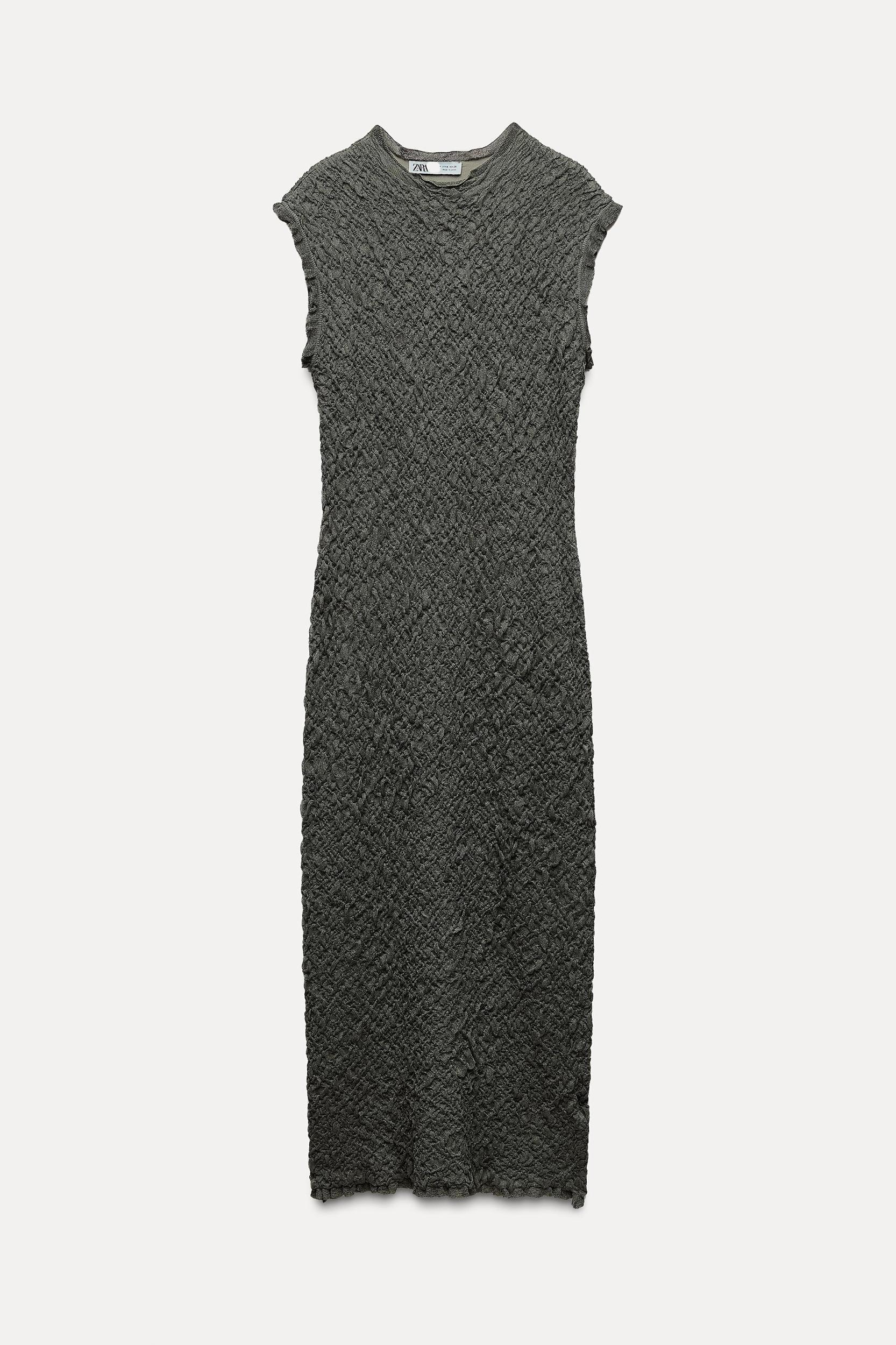 WRINKLE-EFFECT KNIT DRESS Product Image