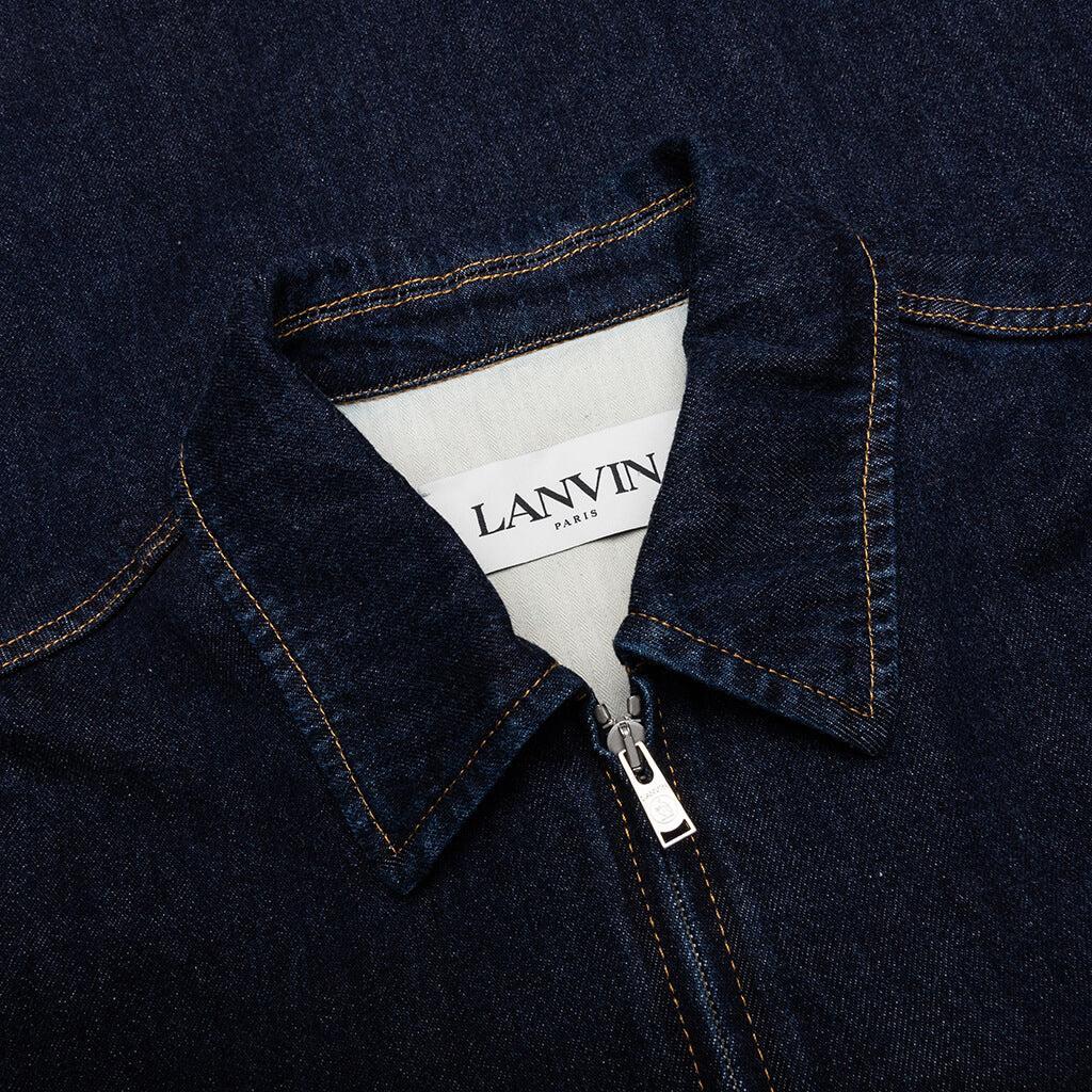 Zipped Denim Shirt - Navy Blue Male Product Image