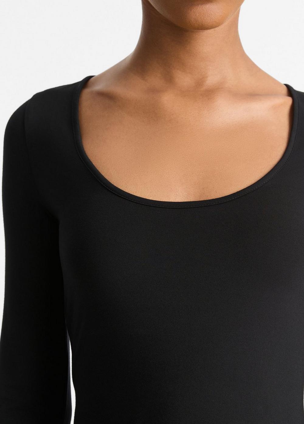 Womens Long-Sleeve Scoop Neck T-Shirt, Black, Size L Vince Product Image