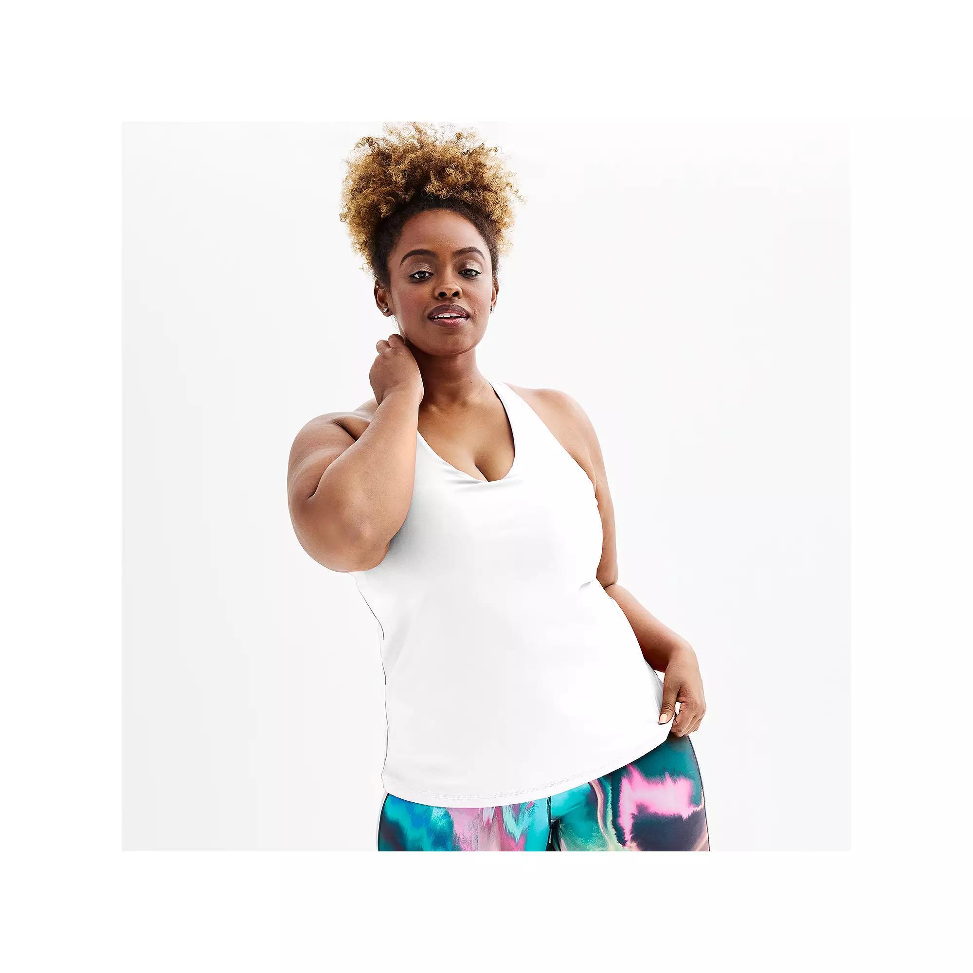 Plus Size Tek Gear Built-In Bra Racerback Tank Top, Womens Product Image