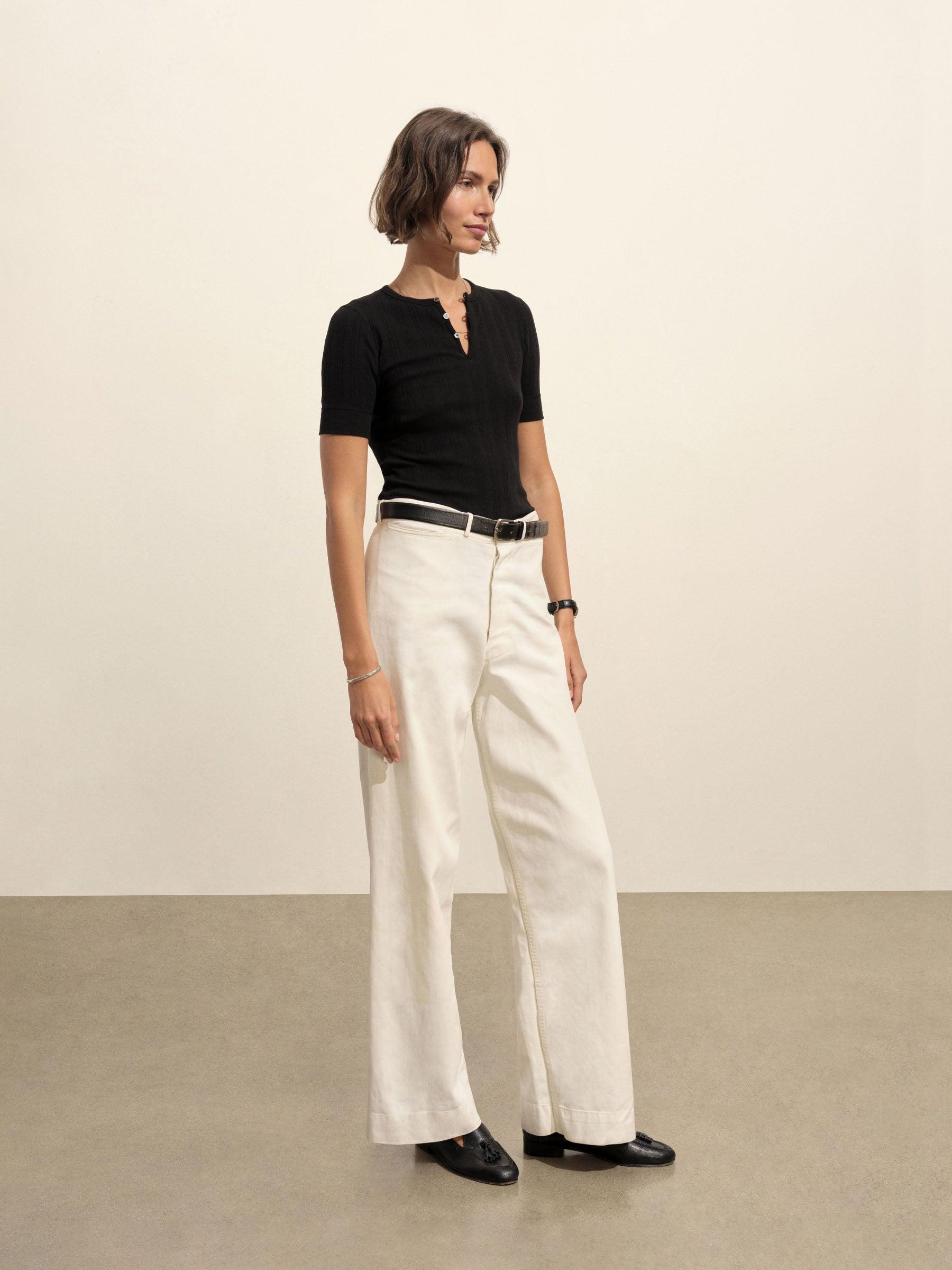 Black Heirloom Rib Base Henley Product Image