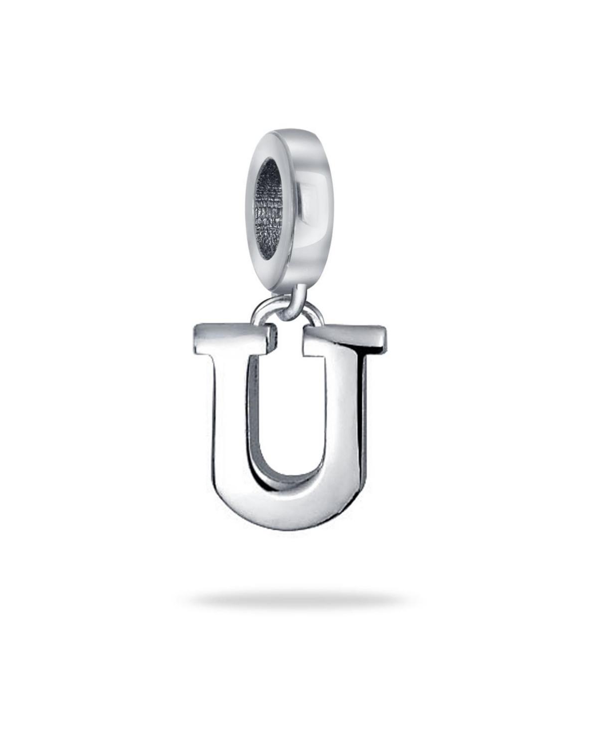 Bling Jewelry Dangle Block Letter A-z Alphabet Initial Charm Bead For Women Solid .925 Sterling Silver Fits European Bracelet Product Image