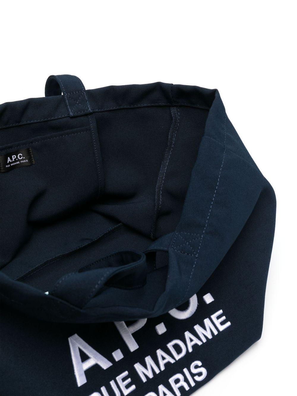 APC Navy Blue Canvas Diane Rue Madame Shopping Bag In Dark Navy Product Image