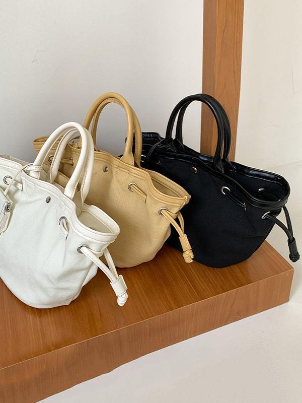 Drawstring Split-Joint Handbags Tote Bags Product Image