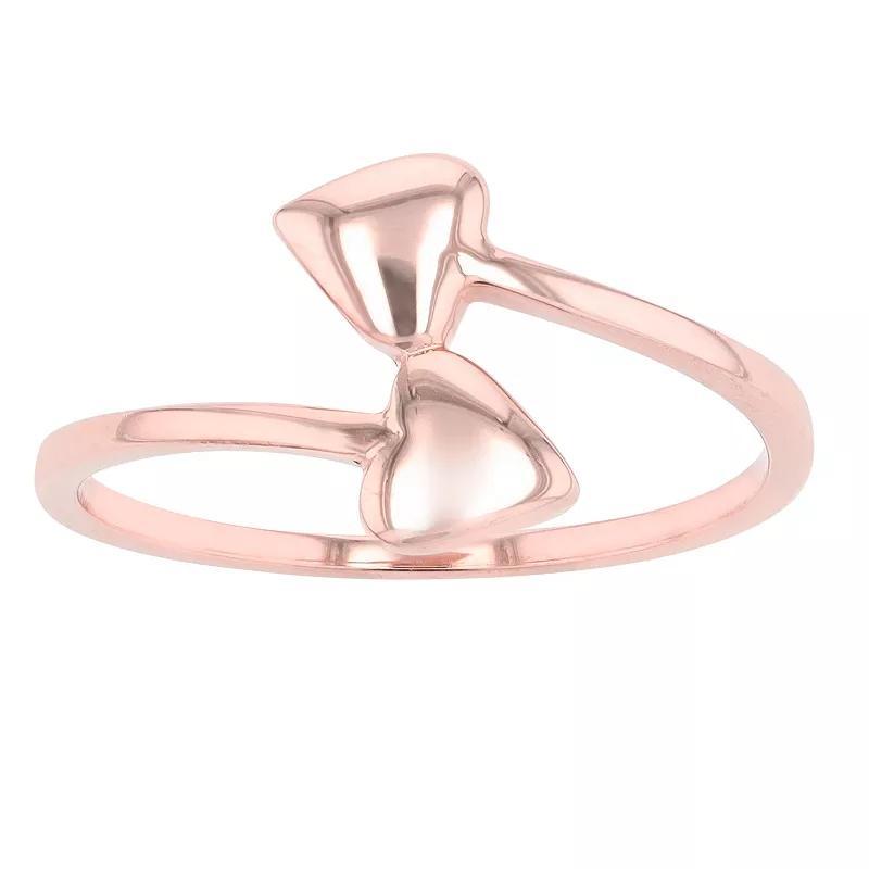 Au Naturale 14k Gold Double Heart Bypass Ring, Women's, Size: 6, 14k Rose Gold Product Image