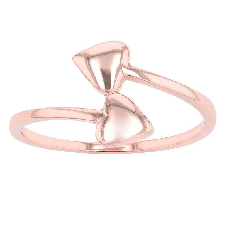 Au Naturale 14k Gold Double Heart Bypass Ring, Women's, Size: 6, 14k Rose Gold Product Image