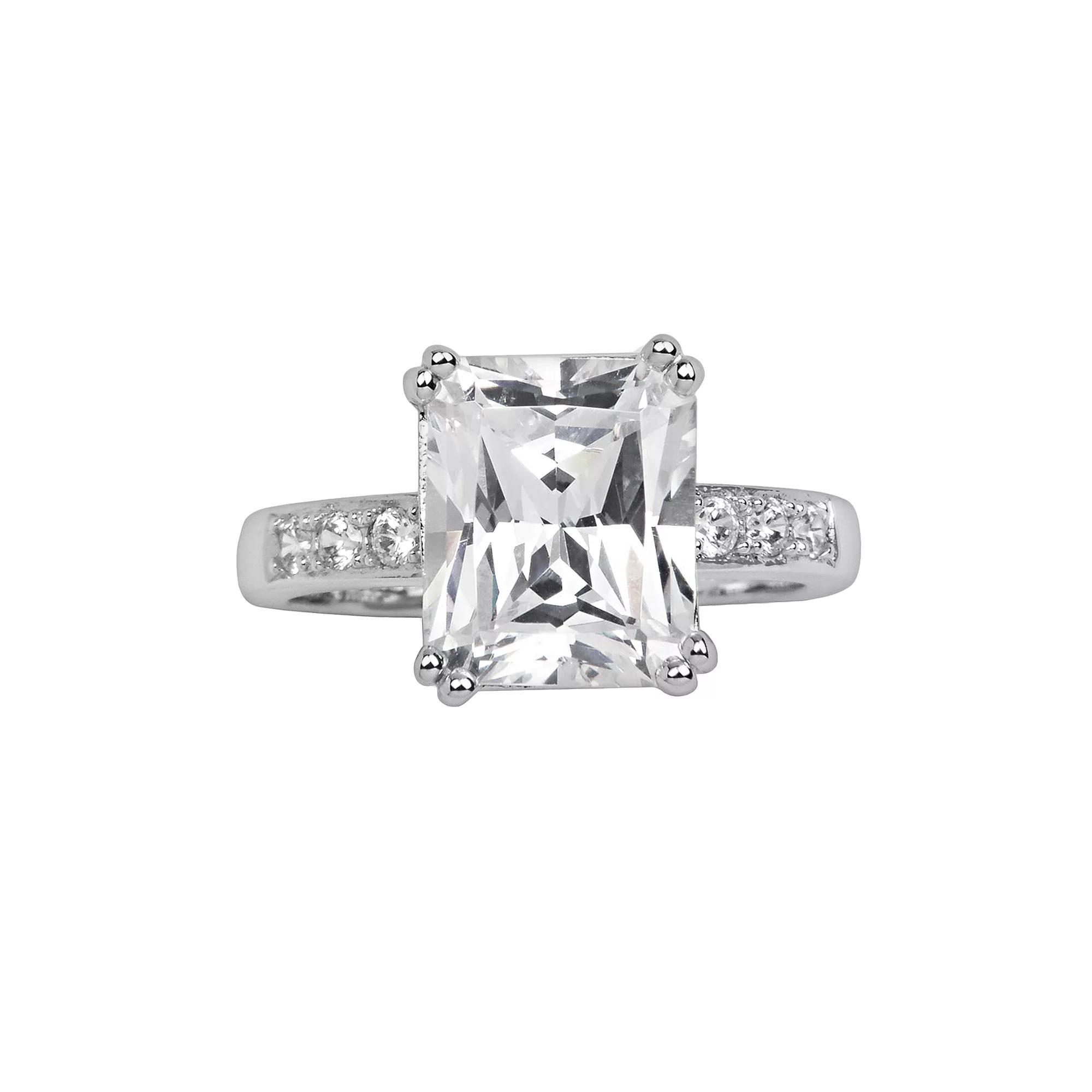 Sterling Silver Cubic Zirconia Ring, Womens White Product Image