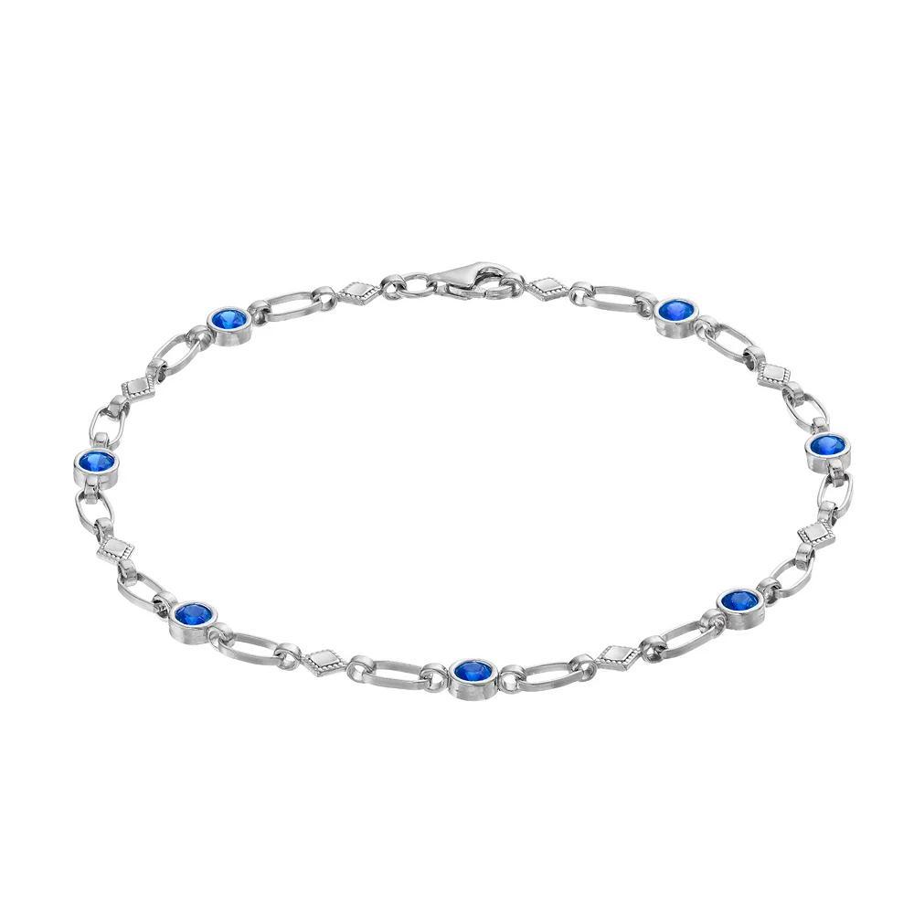 Kristen Kesho Sterling Silver Lab-Created Ruby Kite Link Bracelet, Women's, Size: 7.5" Product Image