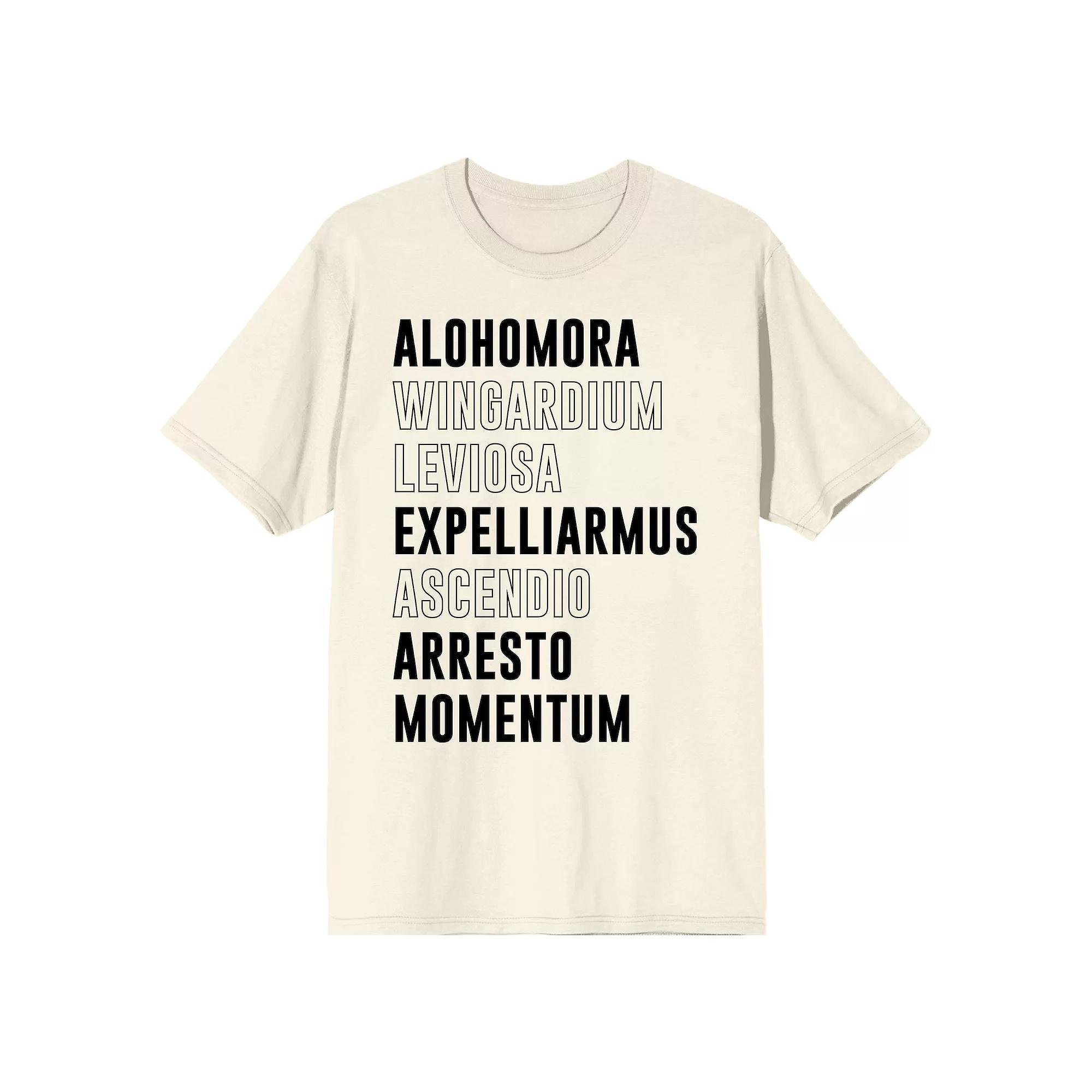 Men's Harry Potter Spells Tee, Size: XL, White Product Image
