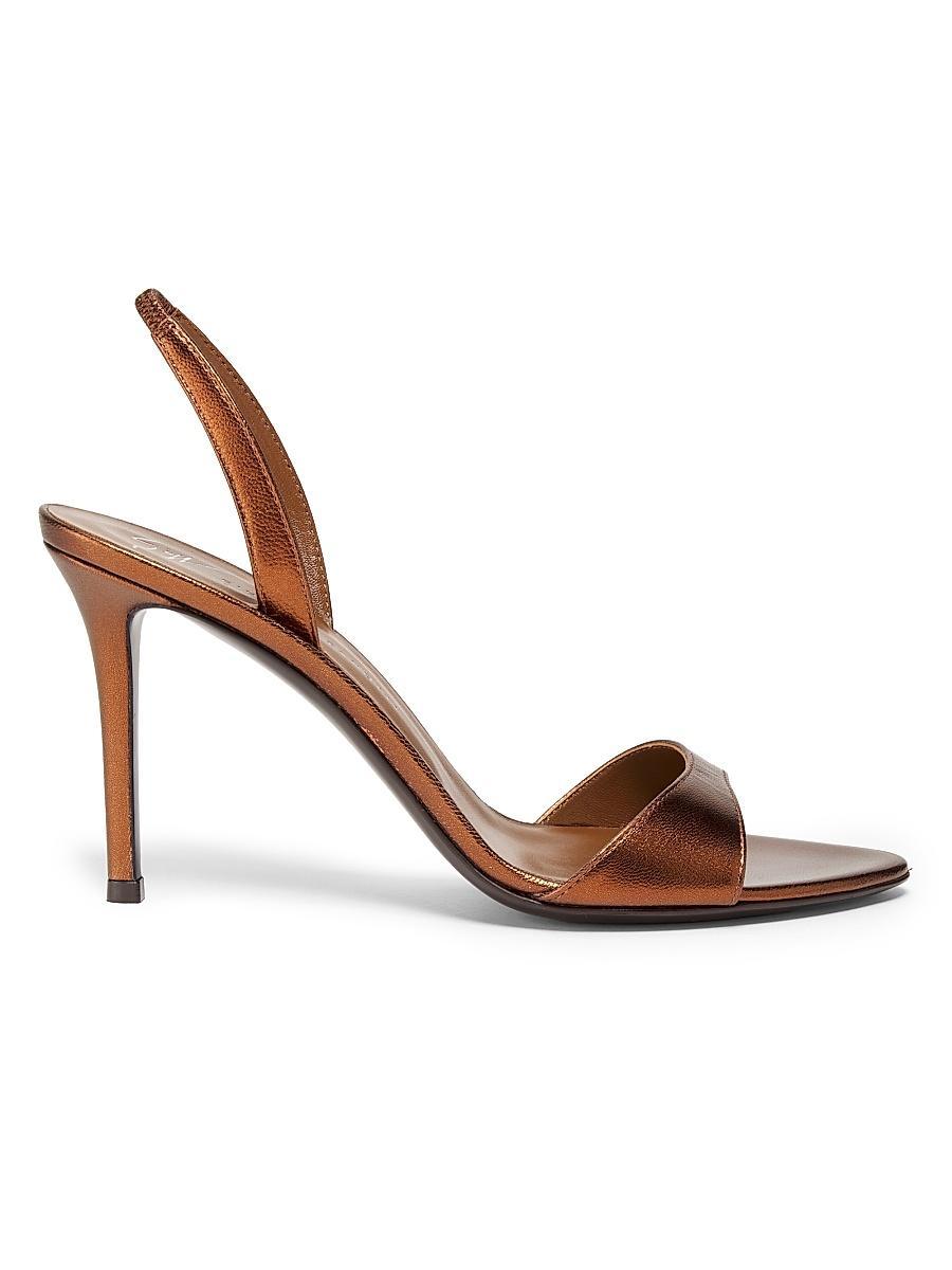 Womens Sophie 90MM Metallic Leather Slingback Sandals Product Image