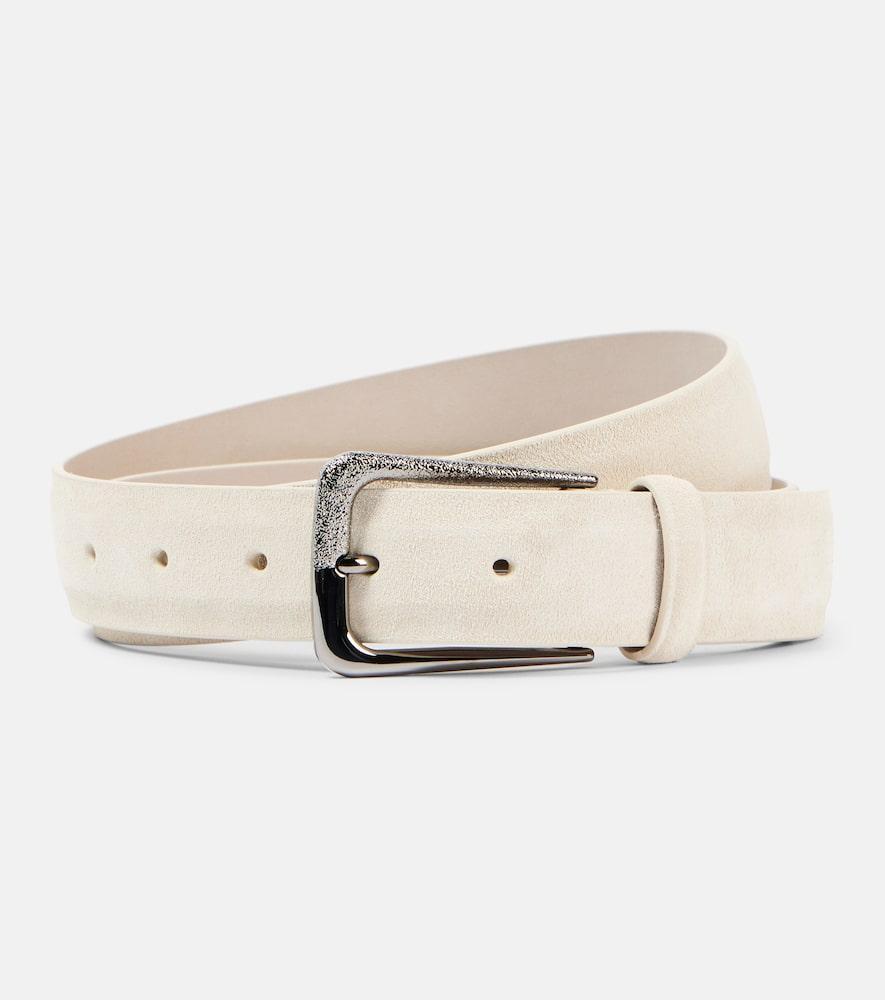BRUNELLO CUCINELLI Suede Belt In Beige Product Image