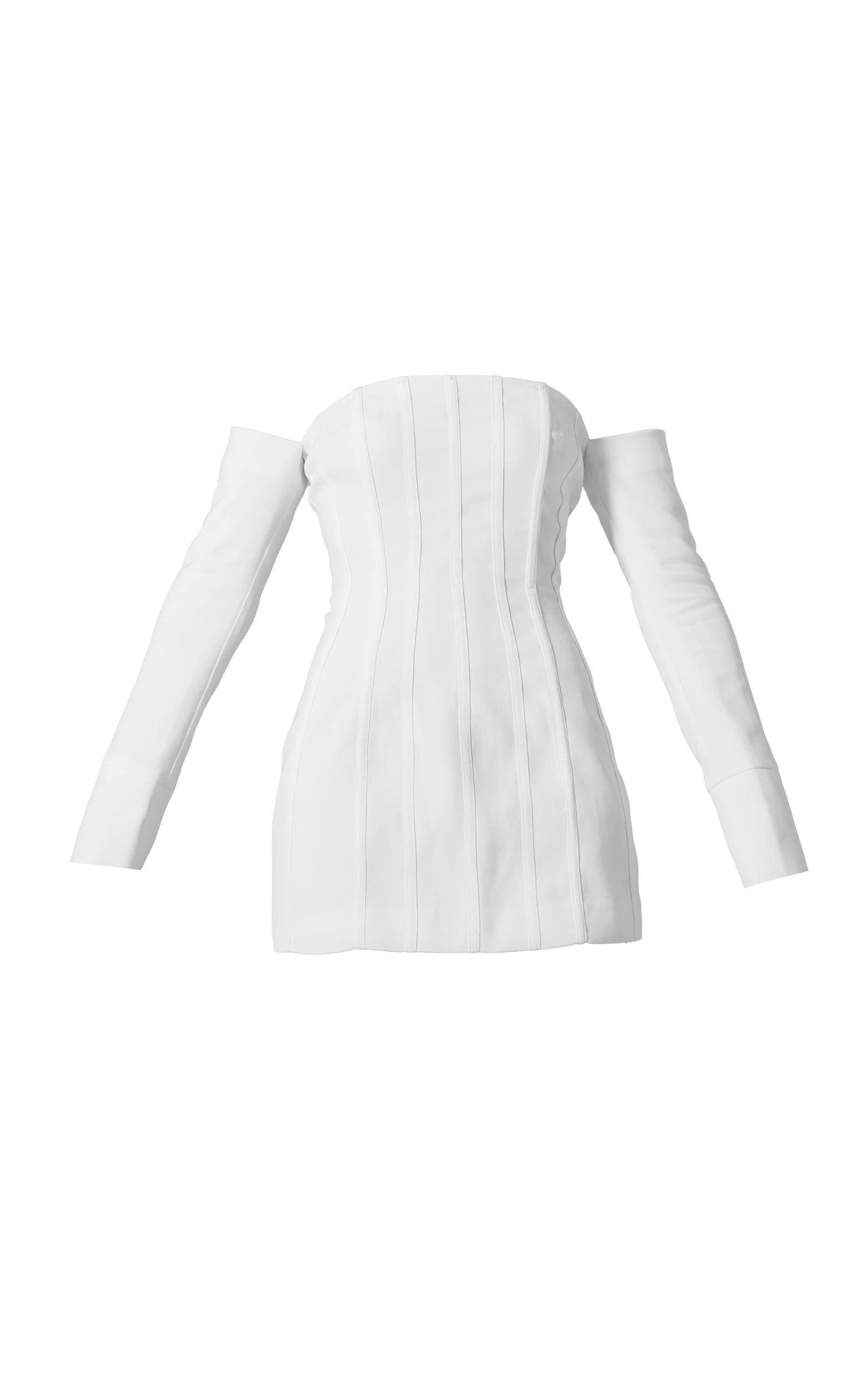 Premium White Woven Bandeau Boned Mini Dress Product Image