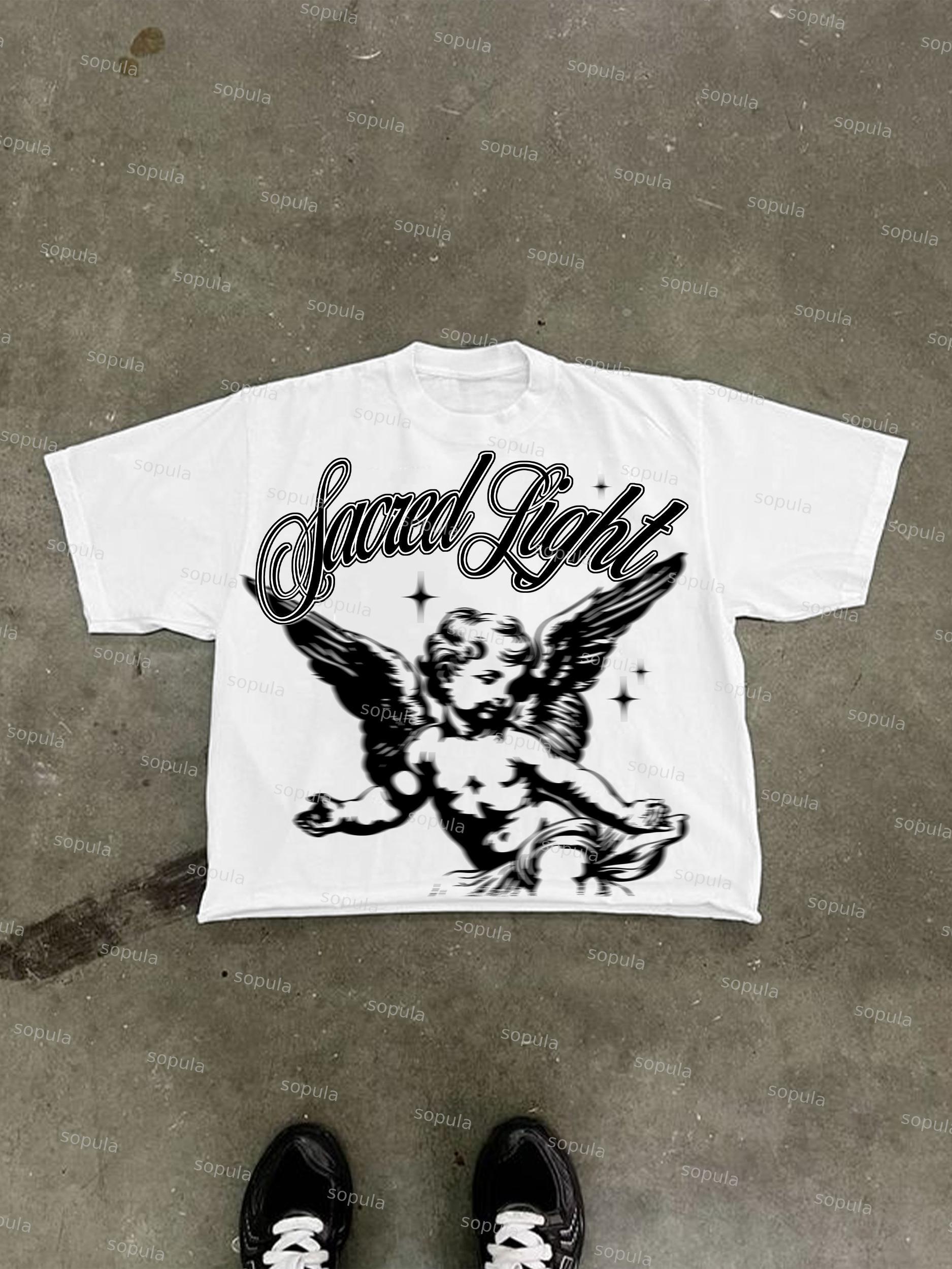 Sacred Light Angel Graphic Cropped T-shirt Product Image