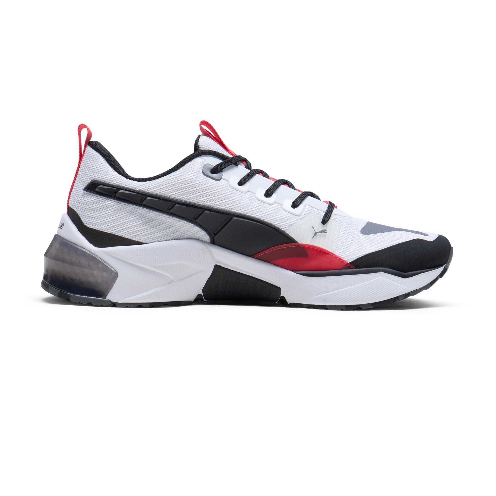 PUMA LQDCELL Optic Evo Men's Sneakers in White/Black/Active Red Product Image