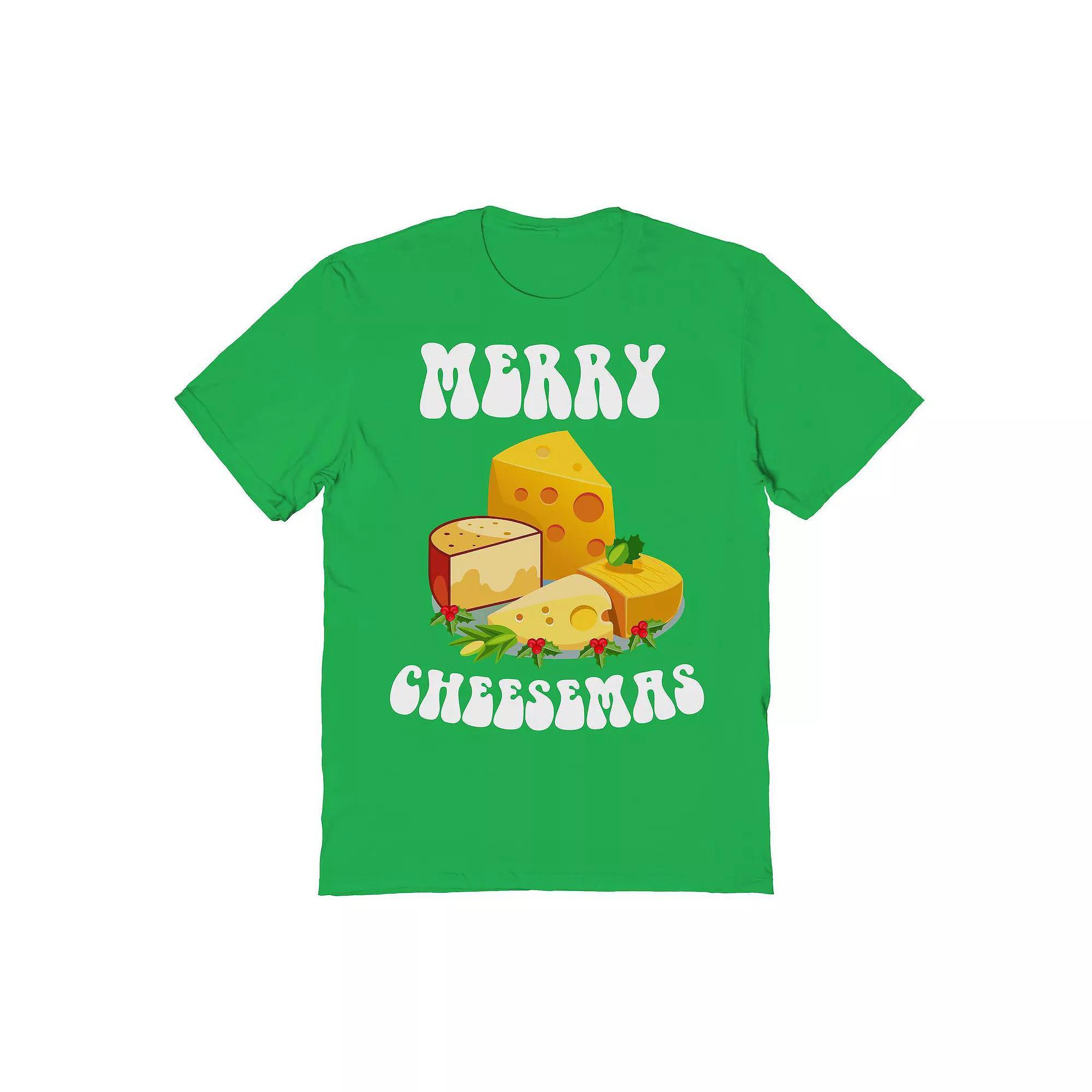 Men's Merry Cheesemas Christmas Graphic Tee, Size: Medium, Irish Green Product Image