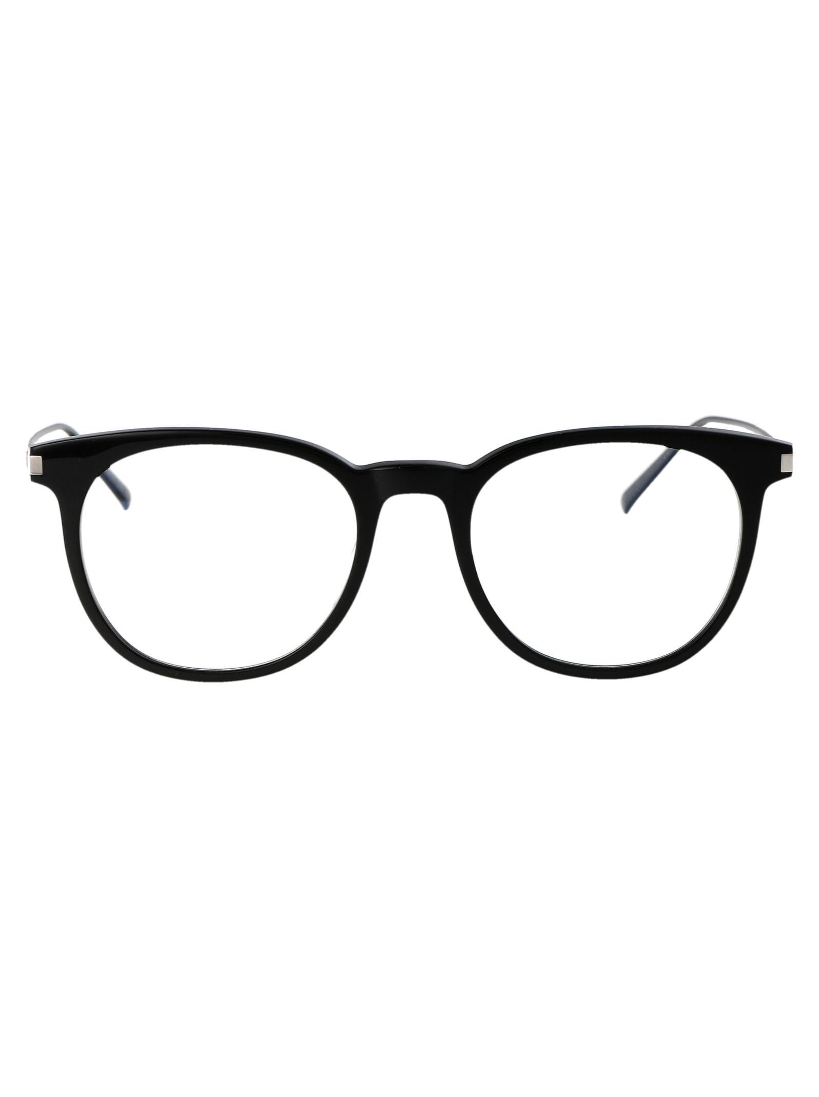 SAINT LAURENT Sl 579 Glasses In 001 Black Black Transparent Product Image