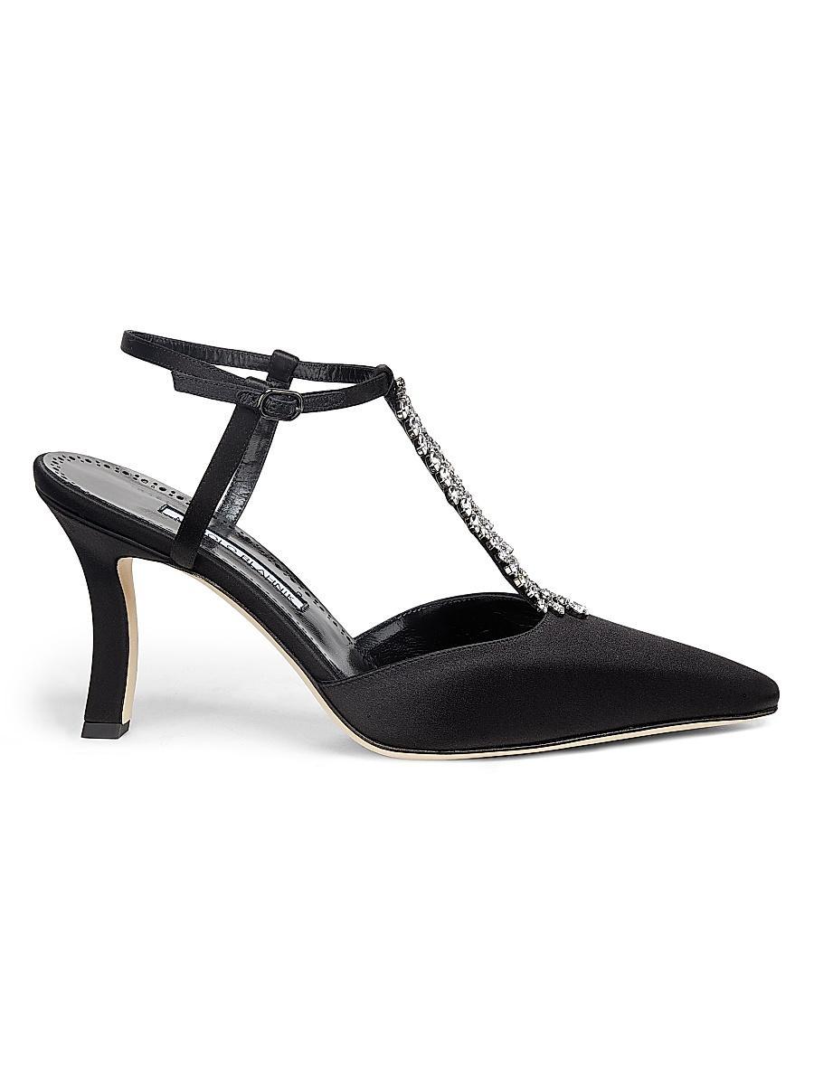 Womens Sufik Satin Embellished T-Strap Pumps Product Image