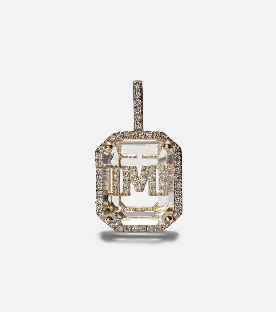 MATEO 14kt Gold Necklace With Quartz And Diamonds Product Image