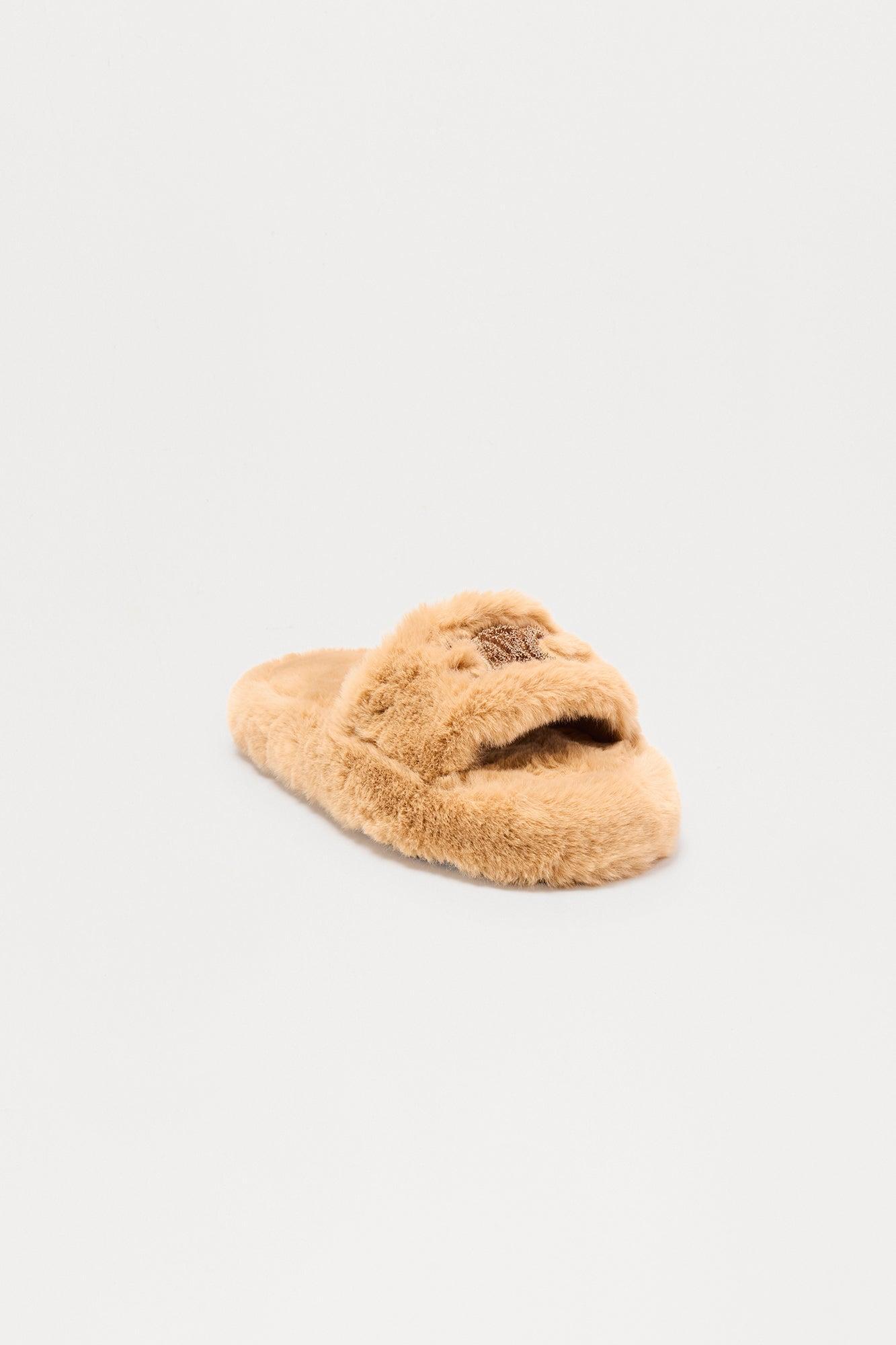 Winda Faux Fur Slippers - Cream Female Product Image