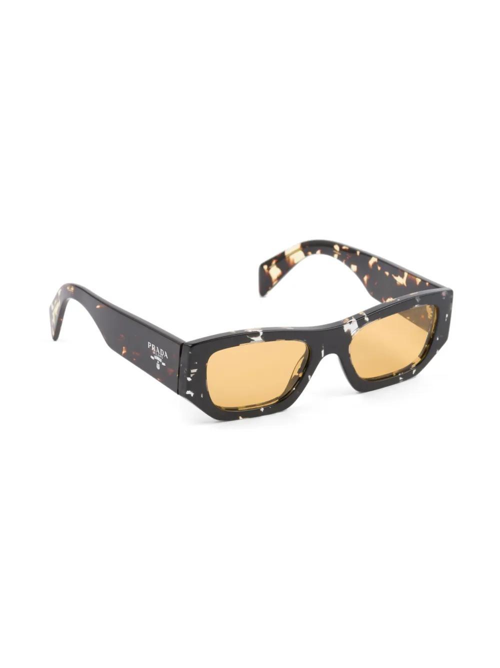 PRADA Tortoiseshell-effect Rectangle-frame Sunglasses In Black Product Image