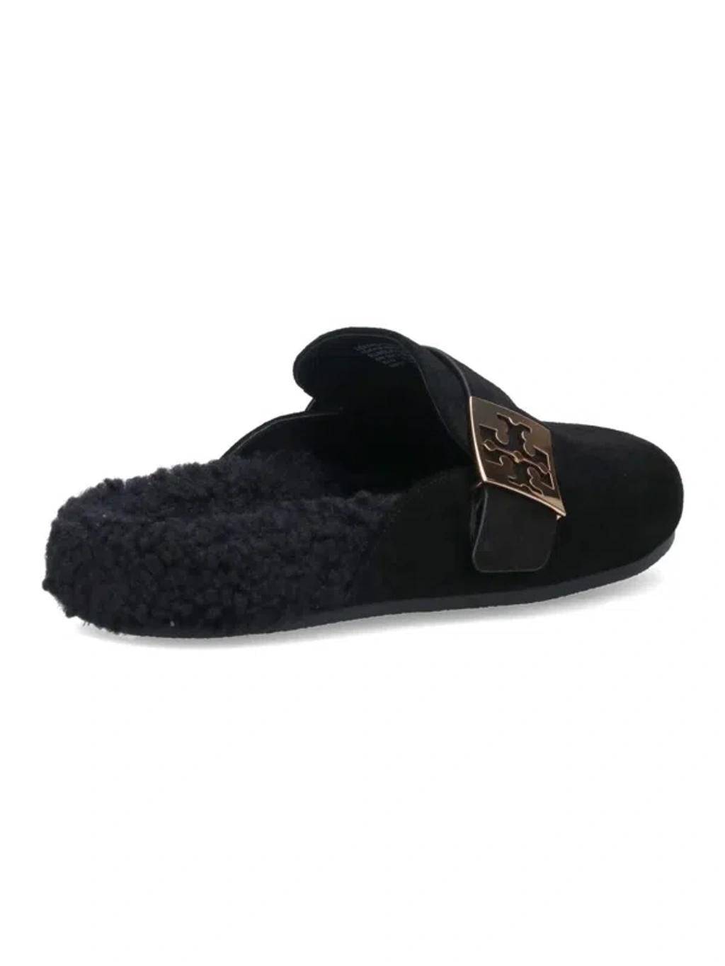 TORY BURCH Mellow Genuine Shearling Mule In Black Product Image
