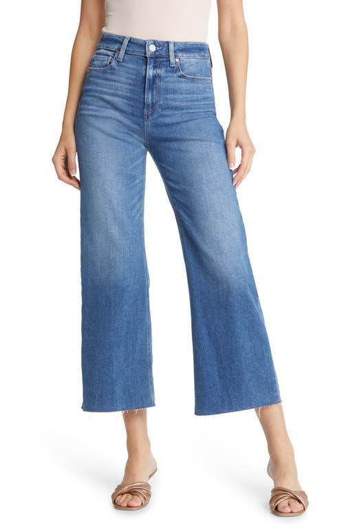 Paige Anessa High Rise Wide Leg Ankle Jeans in Rock Show Distressed Product Image