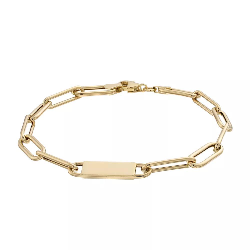 Au Naturale 14k Gold Paper Clip Chain ID Bracelet, Women's, Size: 7.5" Product Image
