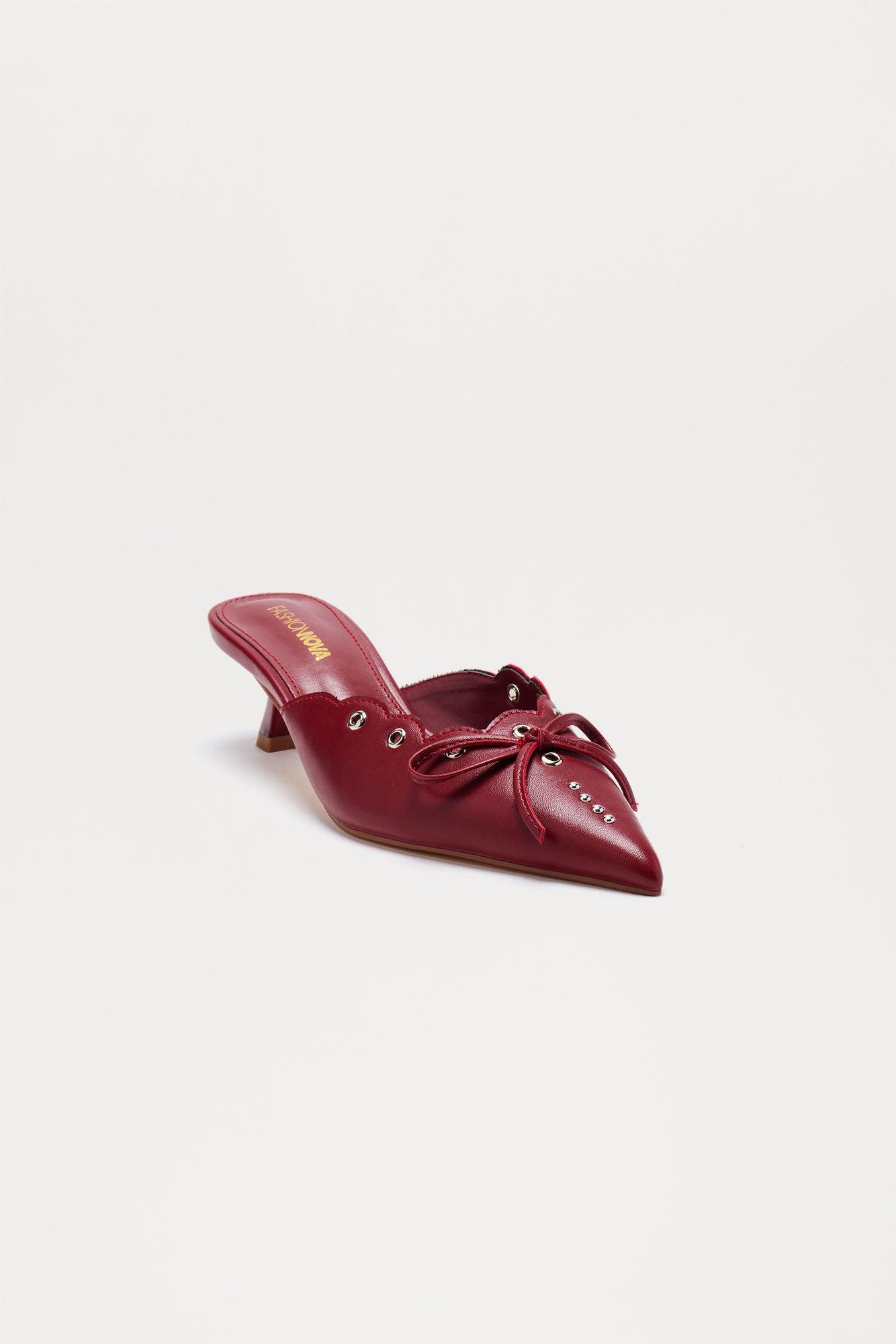 Koda Kitten Heel Pumps - Wine Product Image