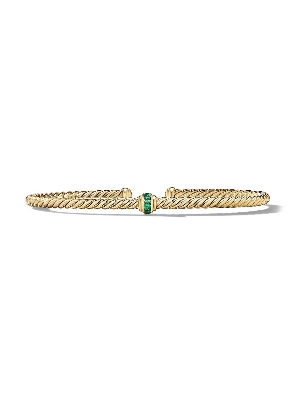 David Yurman 18K Yellow Gold Cable Classics Pave Ruby Center Station Bracelet Product Image