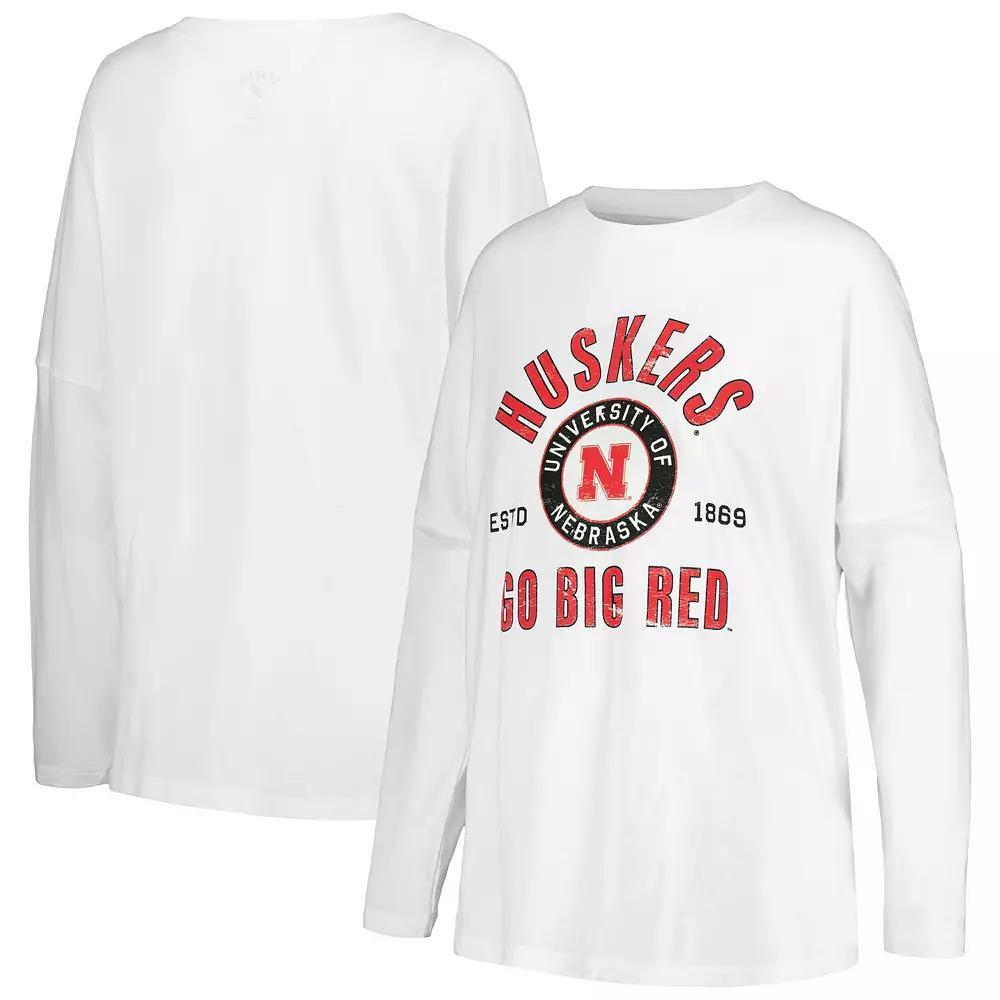 Womens League Collegiate Wear Nebraska Huskers Clothesline Oversized Long Sleeve T-Shirt Product Image